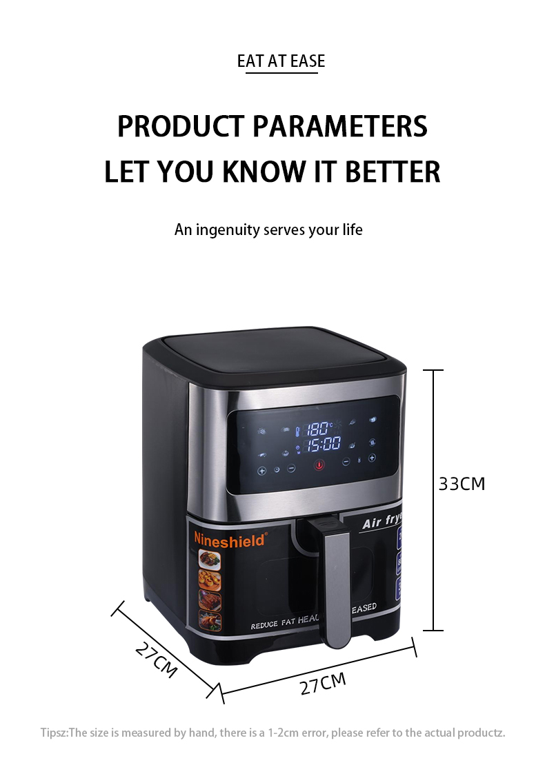 10.5L large capacity non stick power off protection, fully electric oven, air fryer with visible window
