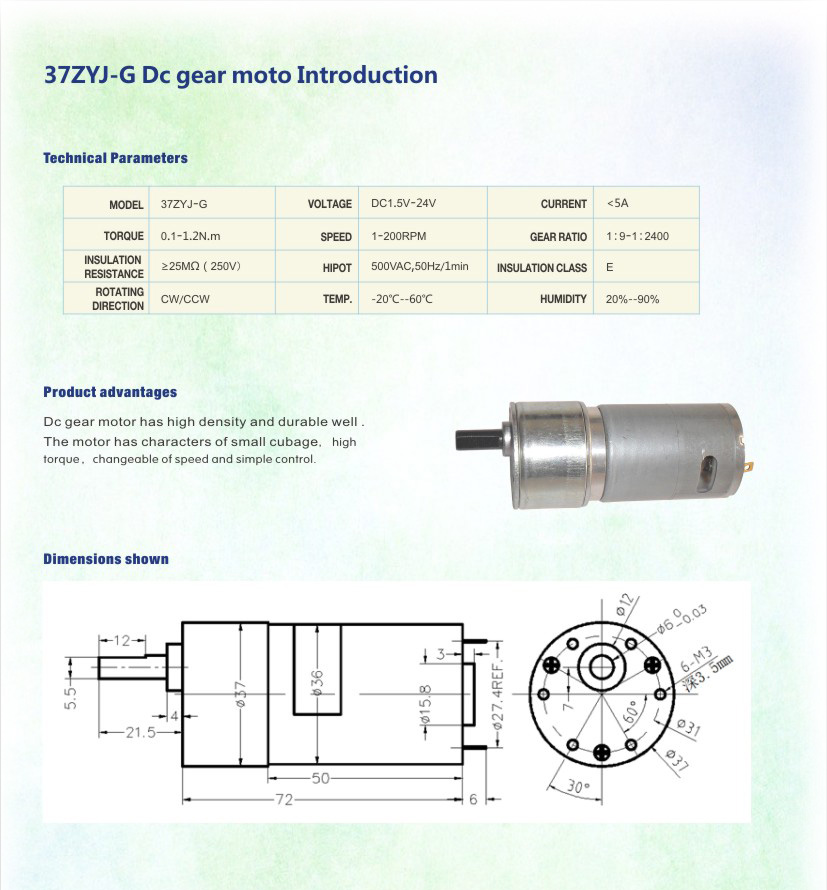 37ZYJ-G_ DC Gear motor